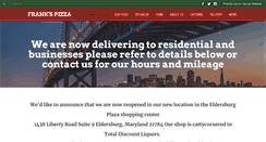 Desktop Screenshot of frankspizzaofeldersburg.com